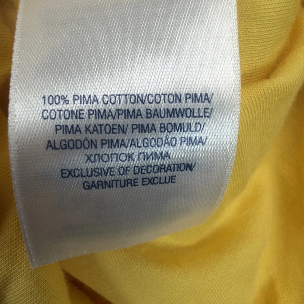Polo Ralph Lauren Girls Dress Size 5 Yellow Pima Cotton Ruffle Hem Pony